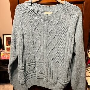 Blue sweater. Photo 3 shows color the best. Size XL